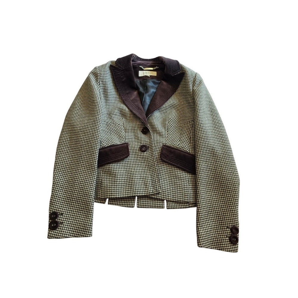 Karen Millen Wool Velvet
Houndtooth Brown Equestrian Preppy Old Money Blazer 8